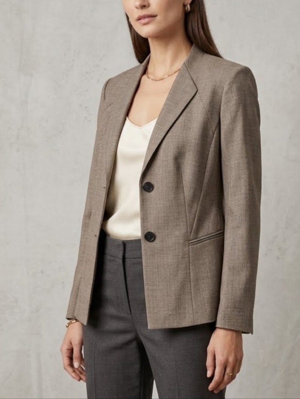Lafayette 148 Wool Blend Two Button Womans Blazer Classic Old-Money Office
